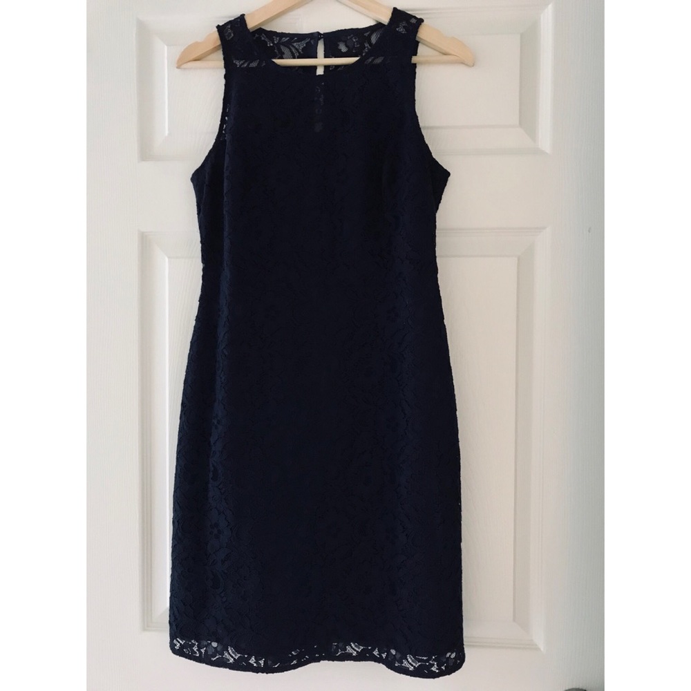 J. Crew navy lace dress